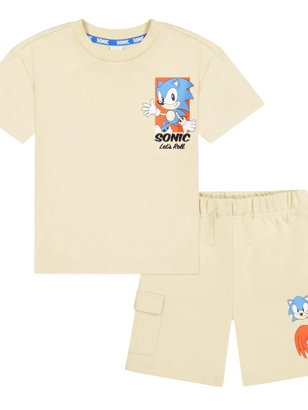 NWT Sonic the Hedgehog Cream French Terry Short Set Size 4T